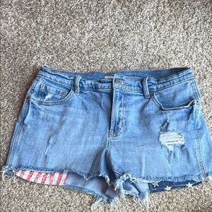 Old Navy Blue Jean Shorts Distressed Cuffed